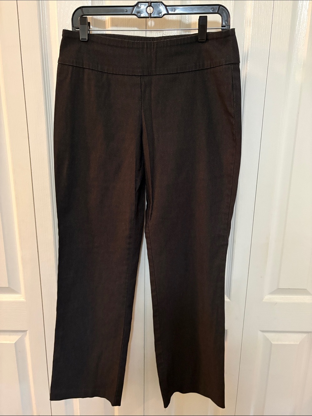 Tribal Women's Straight Leg Pull-On Pants in Dark Gray